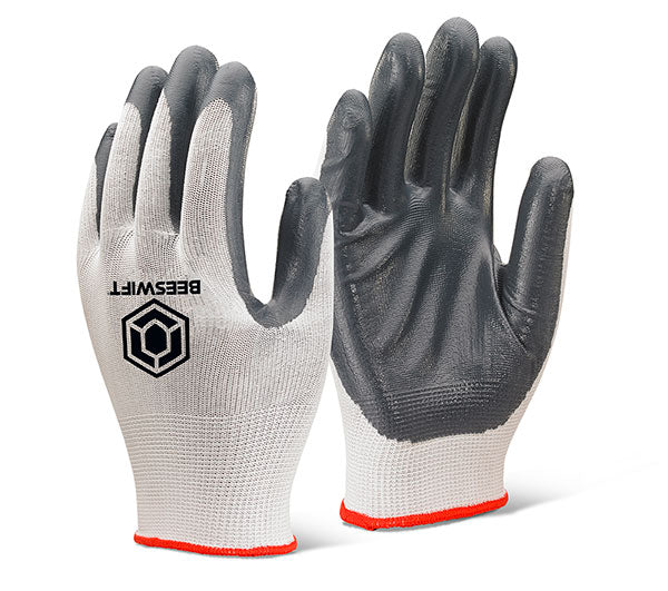 NITRILE P/C POLYESTER GREY XL