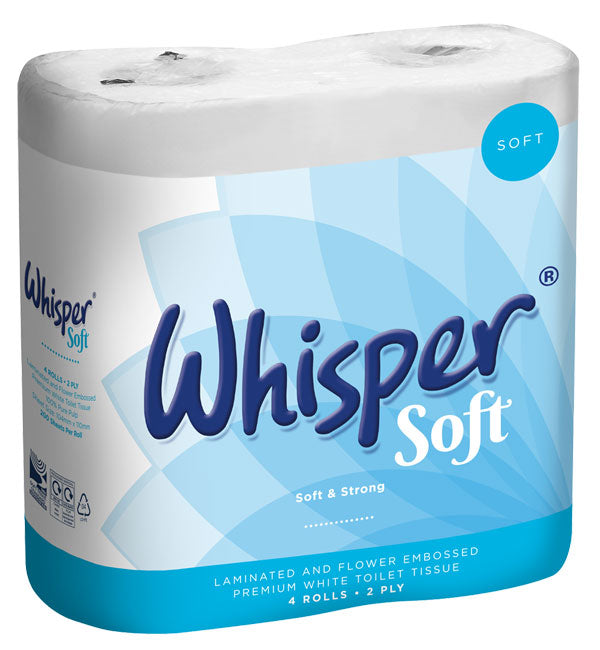 WHISPER SOFT LUXURY TOILET ROLL 2PLY