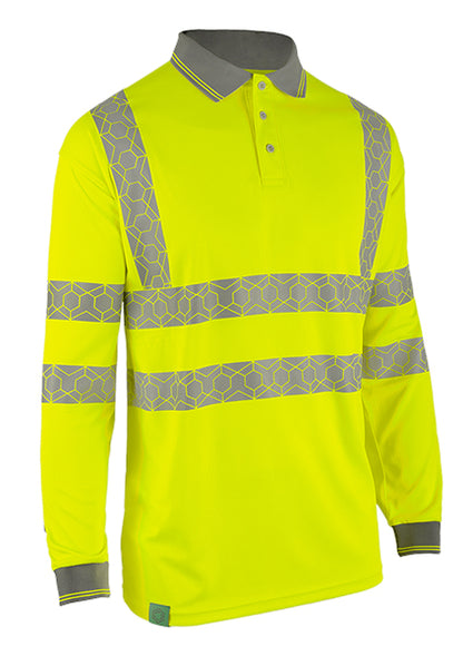 ENVIROWEAR RECYCLABLE HI-VIS LONG SLEEVE POLO SHIRT SY 5XL