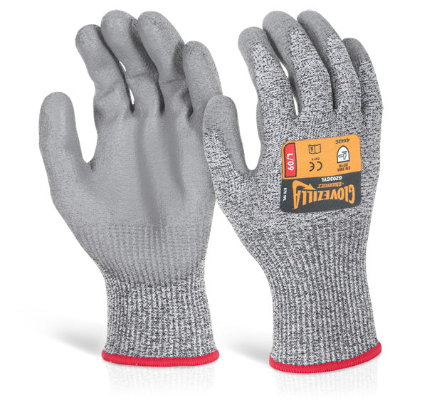 GLOVEZILLA PU PALM COATED GLOVE GREY XL