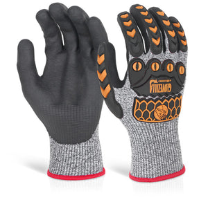 GLOVEZILLA NITRILE PALM COATED GLOVE GREY LGE