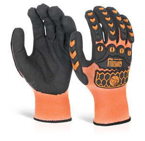 GLOVEZILLA SANDY NITRILE COATED GLOVE ORANGE XXL