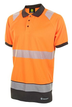 HIVIS TWO TONE POLO SHIRT S/S OR/BLK 4XL BPKTTSS