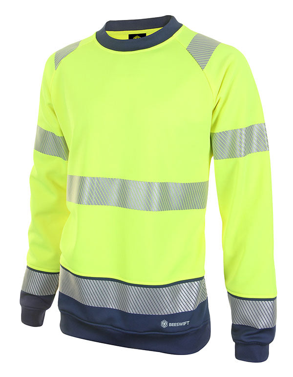 HIVIS TWO TONE SWEATSHIRT SAT YELL/NVY 4XL BSSSEXEC