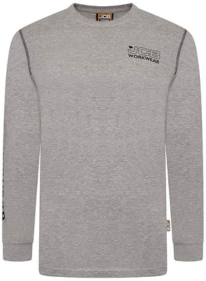 JCB WORKWEAR BANNER L/S GREY T-SHIRT XXL