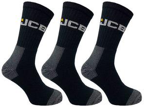 JCB WORK SOCKS WITH ADDED ELASTANE BLACK 6-11