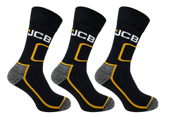 JCB SHIN PROTECT WORK SOCKS BLACK 6-11