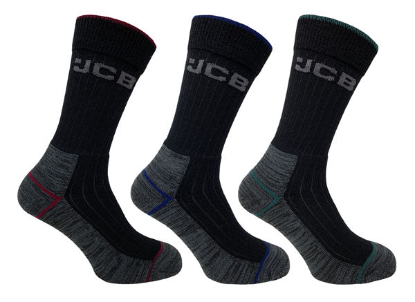 JCB WORK TOUGH SOCKS BLACK MIX 6-11