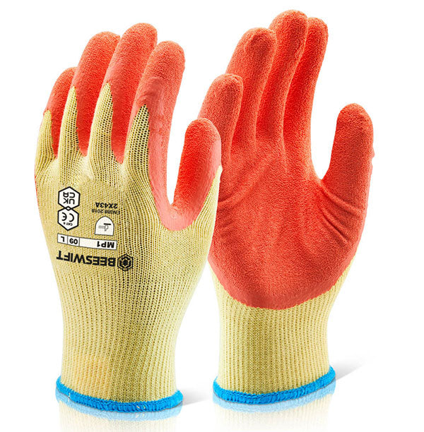 M/P ORANGE LATEX P/C GLOVE XXL