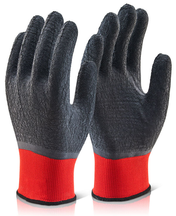 M/P F/C BLACK LATEX POLY GLOVE 10/XL