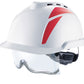 V-GARD 930 VENTED HELMET WHITE W/ INTEGRATED SPEC RED STICKER