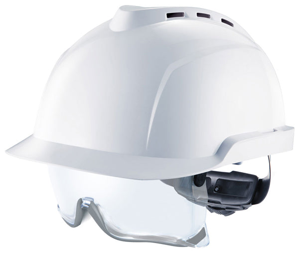 V-GARD 930 VENTED HELMET WHITE C/W INTEGRATED SPEC