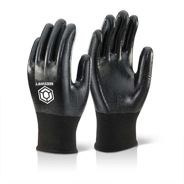 NITRILE F/C POLYESTER BLK XL