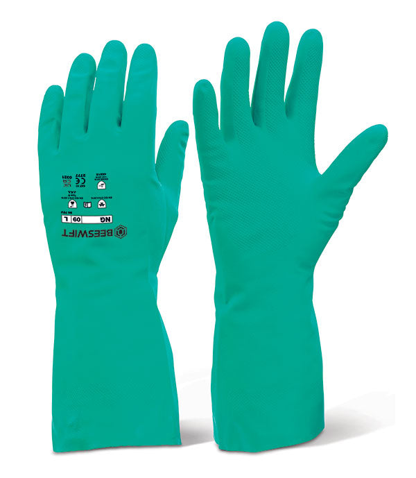NITRILE RUBBER CHEMICAL GLOVE GREEN S (7)