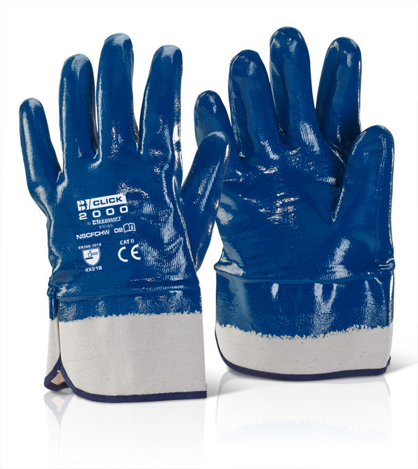 NITRILE S/CUFF F/C H/W BLUE 10