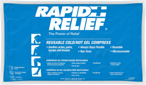 REUSABLE HOT/COLD GEL COMPRESS C/W CONTOUR GEL 5"x 9"