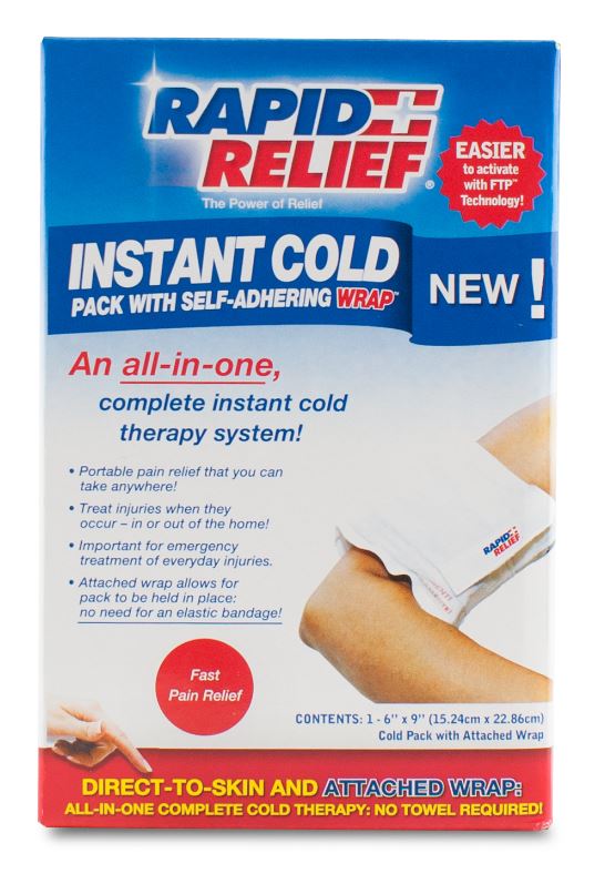 INSTANT COLD PACK C/W SELF ADHERING WRAP 5"x9" RETAIL BOX