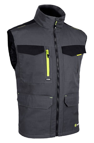 FLEX WORKWEAR BODYWARMER TWO-TONE GY BL 5XL
