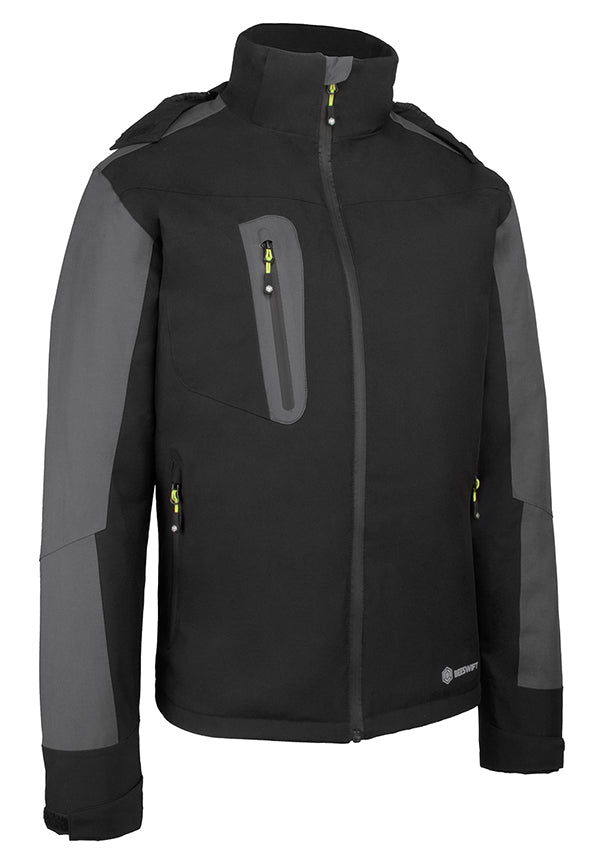 PADDED RAIN JACKET BLK/GRY 5XL
