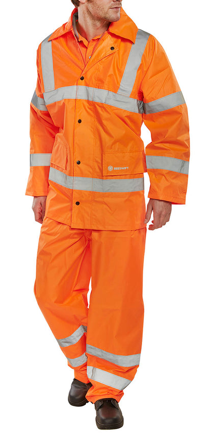 L/WT ORANGE EN ISO 20471 SUIT XXXL
