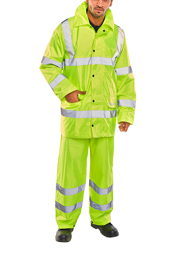 L/WT SAT YEL EN ISO 20471 SUIT XXXL