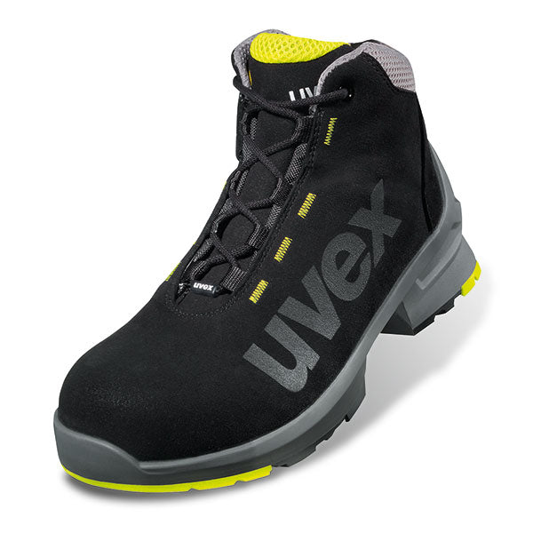 UVEX 1 SAFETY BOOT BLACK/ YELLOW SIZE 15