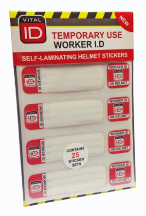 HARD HAT ID TEMP STICKERS PK25