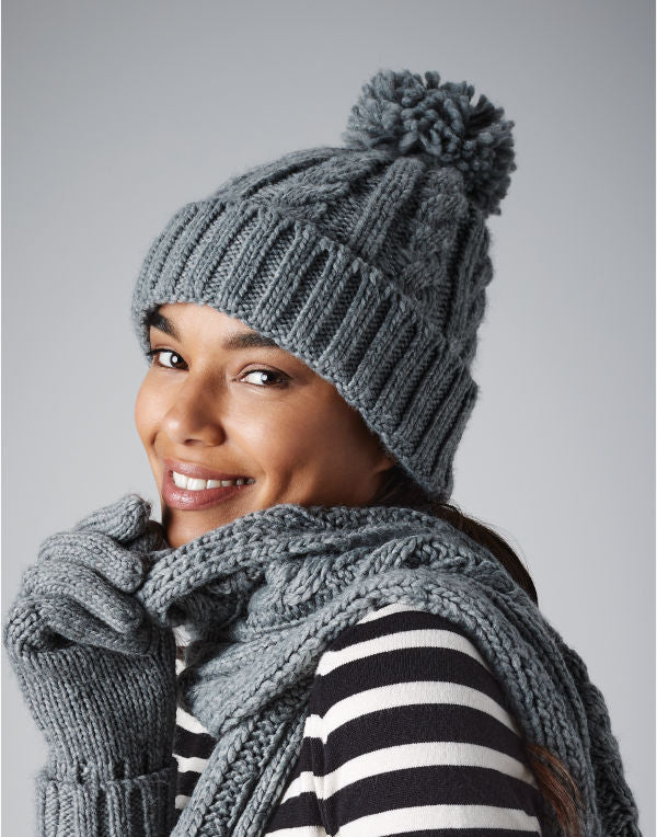 Beechfield Cable Knit Melange Beanie