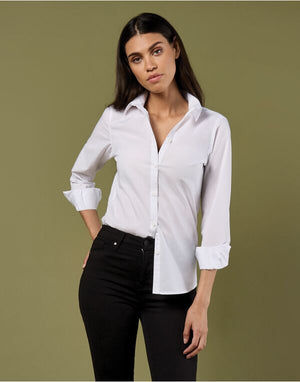 Kustom Kit Lady LS Tailored Poplin Shirt