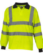 Yoko Hi-Vis 2 Band Long Sleeve Polo
