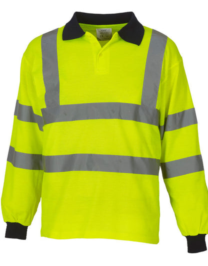 Yoko Hi-Vis 2 Band Long Sleeve Polo