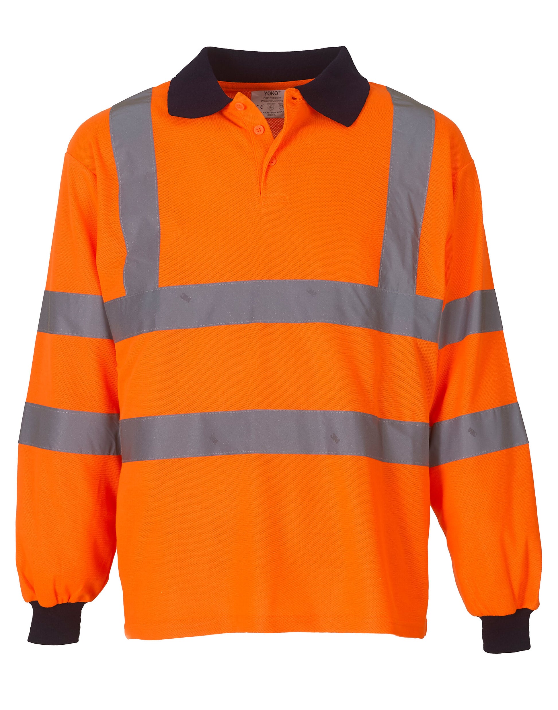 Yoko Hi-Vis 2 Band Long Sleeve Polo